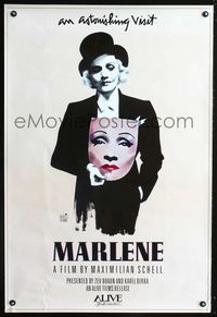 1z333 MARLENE one-sheet poster '86 Maximilian Schell's Dietrich biography, artwork by Vollbrach!