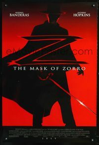 1z337 MASK OF ZORRO DS Advance one-sheet '98 Antonio Banderas,Catherine Zeta-Jones, Anthony Hopkins