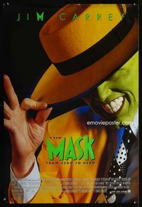 1z336 MASK DS; style B one-sheet movie poster '94 Jim Carrey, Cameron Diaz