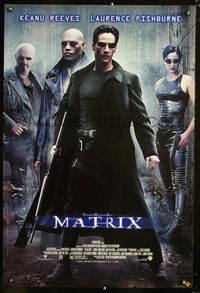 1z338 MATRIX video one-sheet '99 Keanu Reeves, Carrie-Anne Moss, Laurence Fishburne, Wachowski Bros!