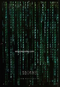 1z340 MATRIX RELOADED holofoil teaser one-sheet movie poster '03 Wachowski Brothers, cool image!