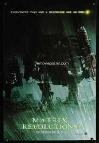 1z342 MATRIX REVOLUTIONS DS teaser Machine style one-sheet movie poster '03 Keanu Reeves