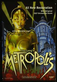 1z350 METROPOLIS DS one-sheet movie poster R2002 Fritz Lang classic!