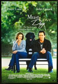 1z371 MUST LOVE DOGS advance one-sheet movie poster '05 John Cusack, Diane Lane, Dermot Mulroney