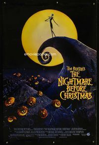 1z379 NIGHTMARE BEFORE CHRISTMAS DS one-sheet movie poster '93 Tim Burton, great image!