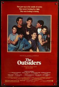1z386 OUTSIDERS one-sheet movie poster '82 Francis Ford Coppola, S.E. Hinton
