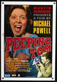1z388 PEEPING TOM one-sheet movie poster R99 Michael Powell English voyeur classic!