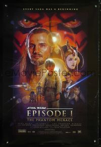 1z391 PHANTOM MENACE DS style B 1sheet '99 George Lucas, Star Wars Episode I, art by Drew Struzan!