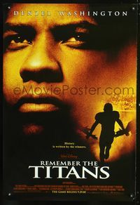 1z416 REMEMBER THE TITANS DS advance one-sheet movie poster '00 Denzel Washington
