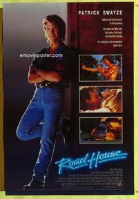 1z421 ROAD HOUSE one-sheet movie poster '89 Patrick Swayze is the best bouncer in the business!