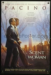 1z432 SCENT OF A WOMAN DS one-sheet movie poster '92 Al Pacino, Chris O'Donnell, Whoo-ah!!