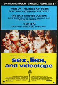 1z438 SEX, LIES, & VIDEOTAPE one-sheet movie poster '89 James Spader, Steven Soderbergh