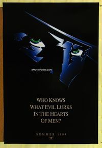 1z441 SHADOW teaser one-sheet poster '94 Alec Baldwin knows what evil lurks in the hearts of men!
