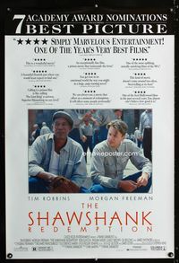 1z444 SHAWSHANK REDEMPTION DS 1sh '95 Tim Robbins, Morgan Freeman, written by Stephen King!