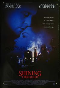 1z446 SHINING THROUGH one-sheet movie poster '92 Michael Douglas, Melanie Griffith
