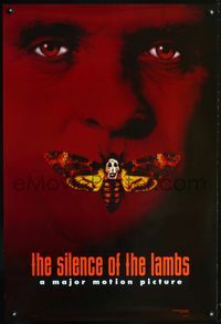 1z452 SILENCE OF THE LAMBS DS Style B teaser one-sheet poster '90 Anthony Hopkins, Jodie Foster