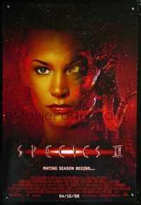 1z468 SPECIES II advance one-sheet movie poster '98 sexy Natasha Henstridge!