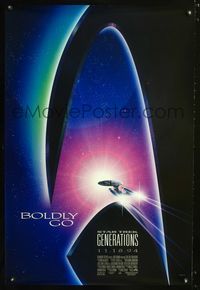 1z474 STAR TREK: GENERATIONS DS boldly go advance one-sheet '94 Patrick Stewart, William Shatner