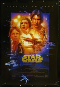 1z478 STAR WARS DS advance style B 1sh movie poster R97 George Lucas classic!
