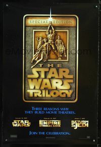 1z481 STAR WARS TRILOGY DS 1sh '97 George Lucas, Empire Strikes Back, Return of the Jedi!