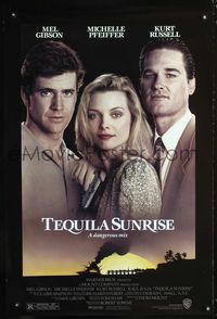 1z490 TEQUILA SUNRISE one-sheet movie poster '88 Mel Gibson, Michelle Pfeiffer, Kurt Russell