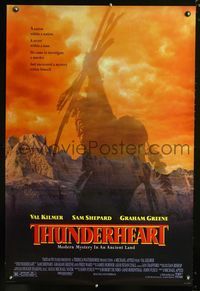 1z497 THUNDERHEART 1sheet '92 directed by Michael Apted, really cool Native American Indian image!