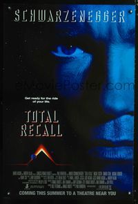 1z505 TOTAL RECALL DS advance one-sheet '90 Paul Verhoeven, Arnold Schwarzenegger, Sharon Stone