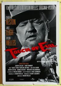 1z507 TOUCH OF EVIL heavy stock one-sheet R98 Orson Welles classic, Charlton Heston, Janet Leigh