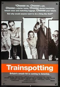 1z509 TRAINSPOTTING one-sheet movie poster '96 heroin drug addict Ewan McGregor, Danny Boyle
