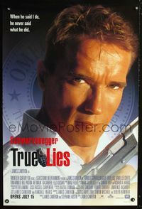 1z511 TRUE LIES DS advance style A one-sheet poster '94 Arnold Schwarzenegger, Jamie Lee Curtis