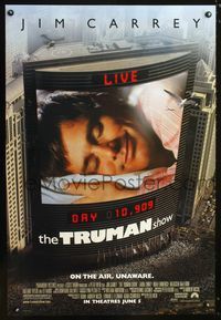 1z513 TRUMAN SHOW DS advance one-sheet movie poster '98 Jim Carrey, Peter Weir