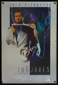 1z518 TWO JAKES one-sheet movie poster '90 really cool art of smoking Jack Nicholson by Rodriguez!