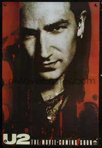 1z521 U2 RATTLE & HUM teaser one-sheet movie poster '88 Bono, Irish rock!
