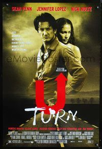 1z519 U TURN DS one-sheet poster '97 directed by Oliver Stone, Sean Penn, Jennifer Lopez, film noir!