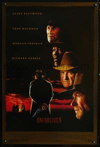 1z522 UNFORGIVEN DS one-sheet '92 Clint Eastwood, Gene Hackman, Morgan Freeman, Richard Harris