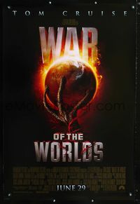 1z533 WAR OF THE WORLDS DS advance one-sheet movie poster '05 Tom Cruise, Fanning