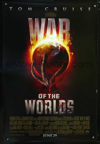 1z532 WAR OF THE WORLDS advance one-sheet movie poster '05 Tom Cruise, Dakota Fanning, Tim Robbins