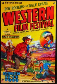 1z435 SECOND ANNUAL WESTERN FILM FESTIVAL advance one-sheet movie poster '99 Roy Rogers
