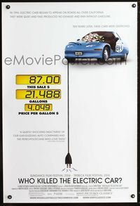 1z540 WHO KILLED THE ELECTRIC CAR one-sheet movie poster '06 fuel alternatives!