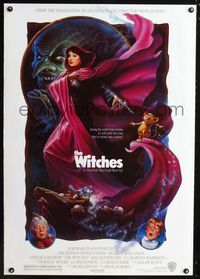 1z543 WITCHES one-sheet poster '89 Nicolas Roeg, Jim Henson, Anjelica Huston, Winters fantasy art!