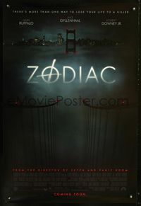 1z553 ZODIAC advance one-sheet movie poster '07 Jake Gyllenhaal, Mark Ruffalo