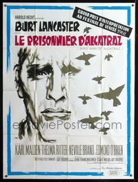 2a269 BIRDMAN OF ALCATRAZ French one-panel '62 wonderful art of Burt Lancaster, John Frankenheimer