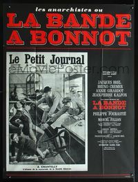 2a278 BONNOT'S GANG French 1panel '69 Philippe Fourastie's La Bande a Bonnot, cool newspaper image!