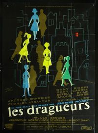 2a288 CHASERS style B French 1p '59 Jean-Pierre Mocky's Les Dragueurs, cool art by Roger Varenne!