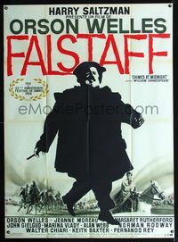 2a290 CHIMES AT MIDNIGHT French 1p '65 cool art of Orson Welles by Landi, Shakespeare's Falstaff!