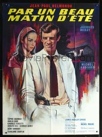 2a303 CRIME ON A SUMMER MORNING style B French 1p '65 art of Jean-Paul Belmondo & babe by Mascii!