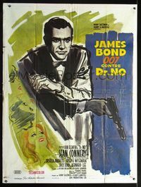 2a320 DR. NO French one-panel poster R70s cool different art of Sean Connery as James Bond 007!