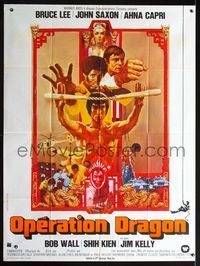 2a328 ENTER THE DRAGON French 1p '74 Bruce Lee kung fu classic, the movie that made him a legend!