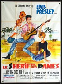 2a336 FOLLOW THAT DREAM French 1p '62 art of Elvis Presley playing guitar for sexy babes by Siry!