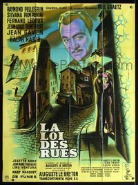 2a383 LAW OF THE STREETS style B French 1p '56 La Loi des rues, cool romantic art by Jean Mascii!